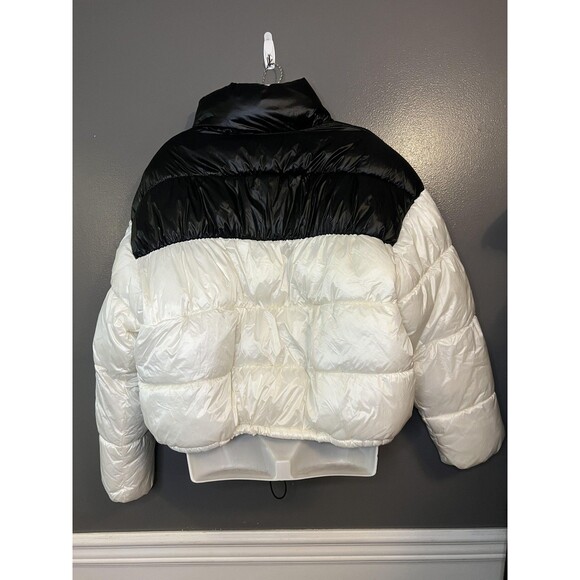 H&M Divided Puffer Jacket Womens Large Winter Coat Colorblock Quilted Insulated - Picture 4 of 9